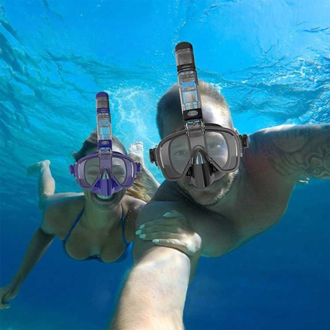 Foldable Snorkel Swim Mask – Easy Breathing and Crystal-Clear Underwater Vision