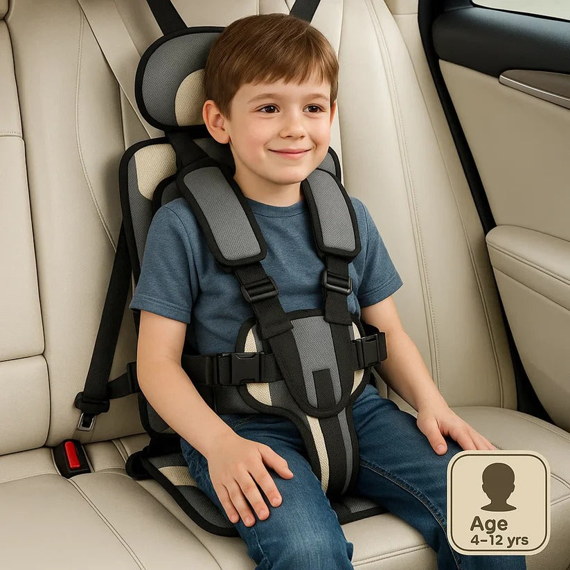 Car Seat Travel Booster Foldable 5 Point Harness