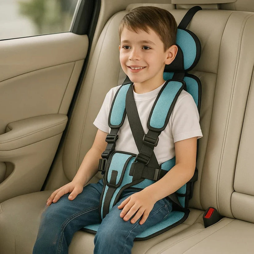 Car Seat Travel Booster Foldable 5 Point Harness