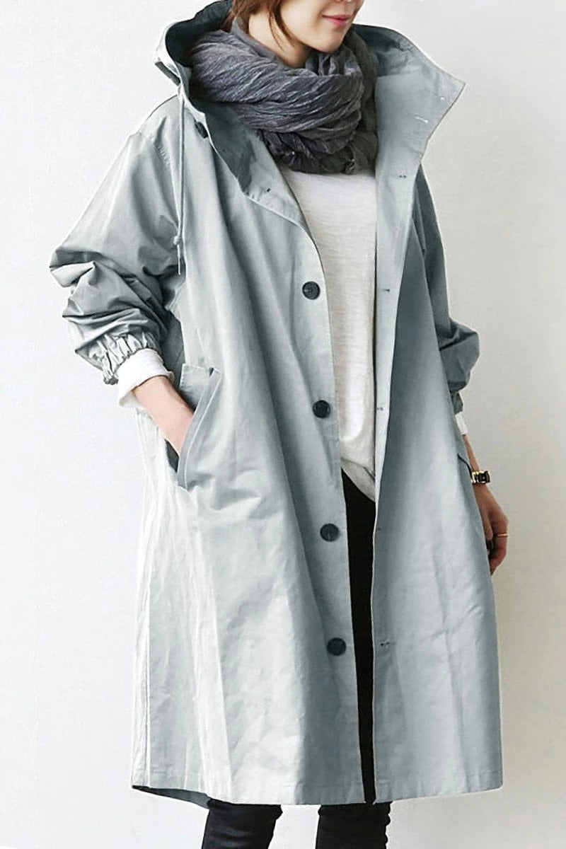 Hættet Vandtæt Trenchcoat