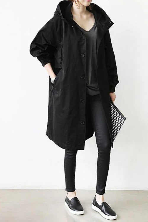 Hættet Vandtæt Trenchcoat