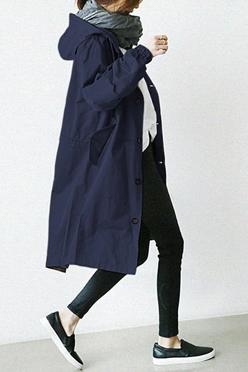 Hættet Vandtæt Trenchcoat