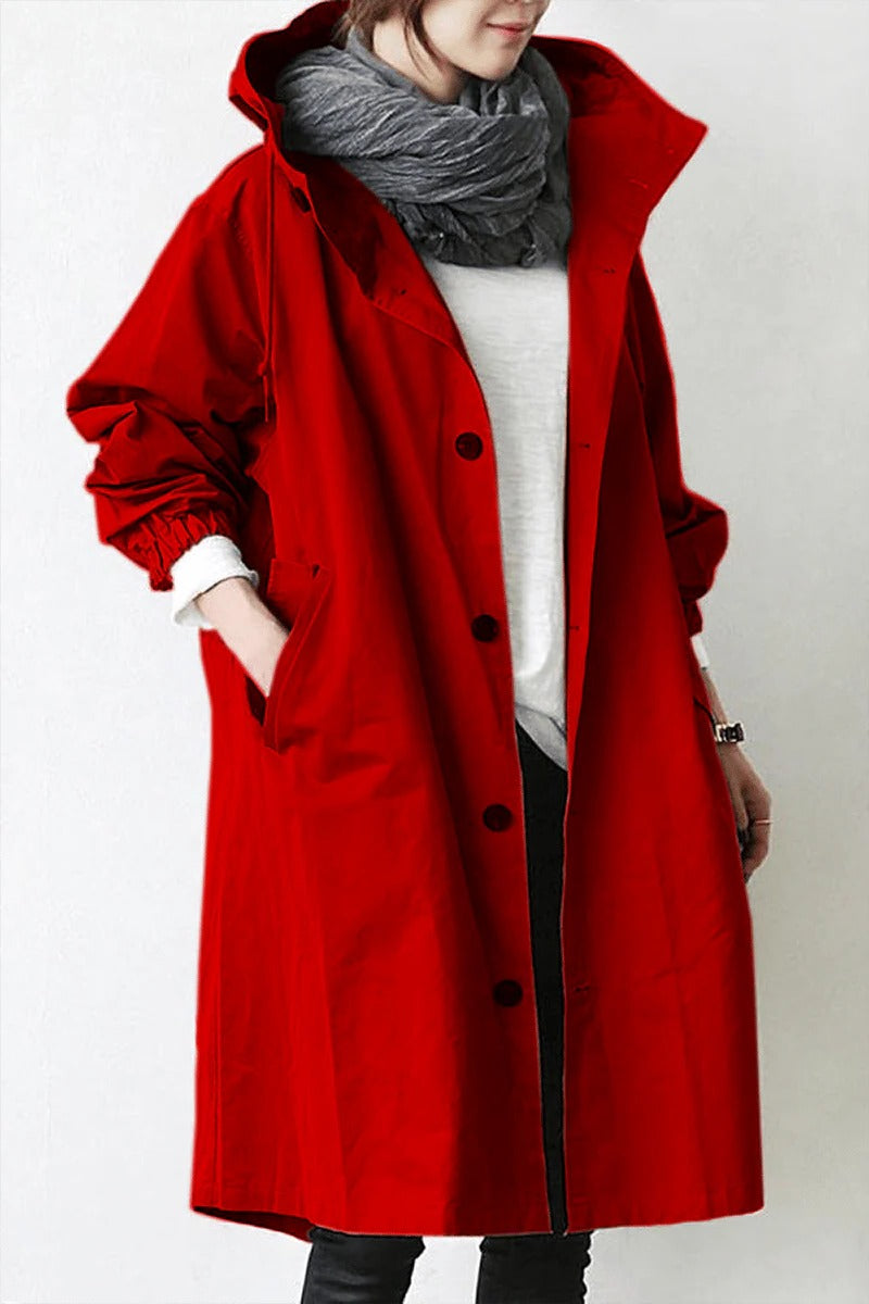 Hættet Vandtæt Trenchcoat