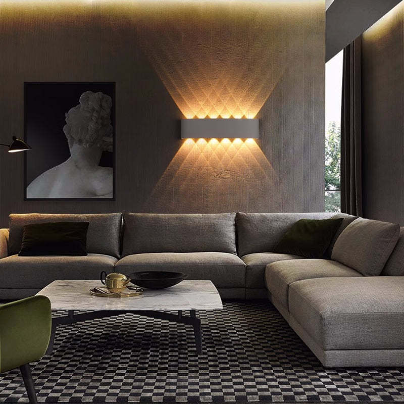 Moderne rechteckige LED-Wandleuchte, 2-flammig  
