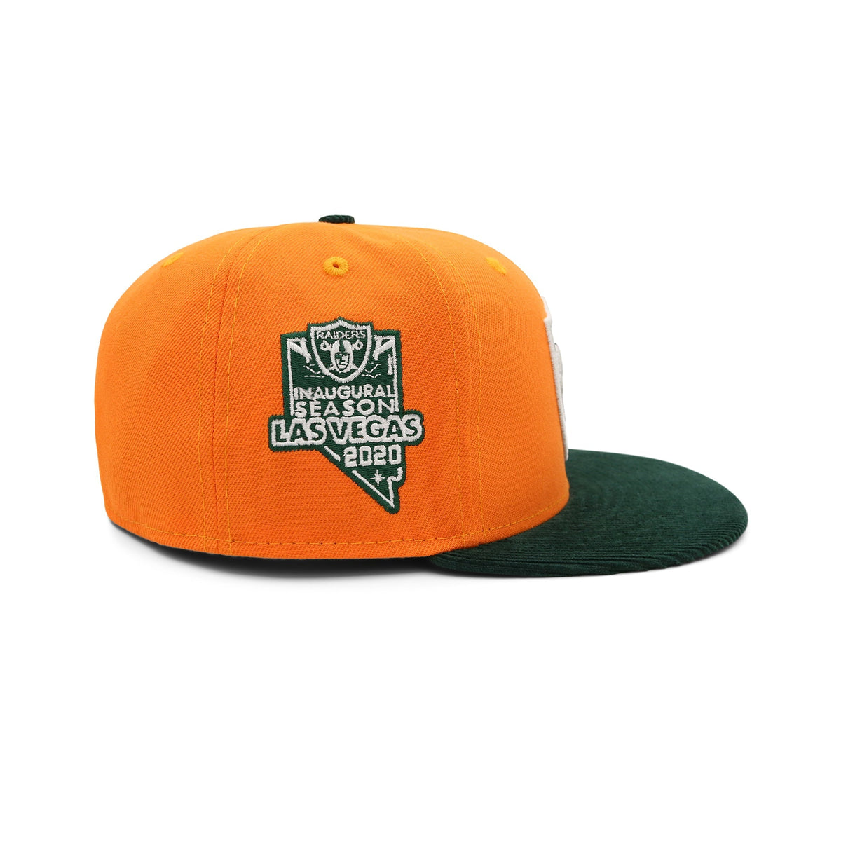 Gorra ajustada Las Vegas Raiders naranja forestal de pana 59FIFTY