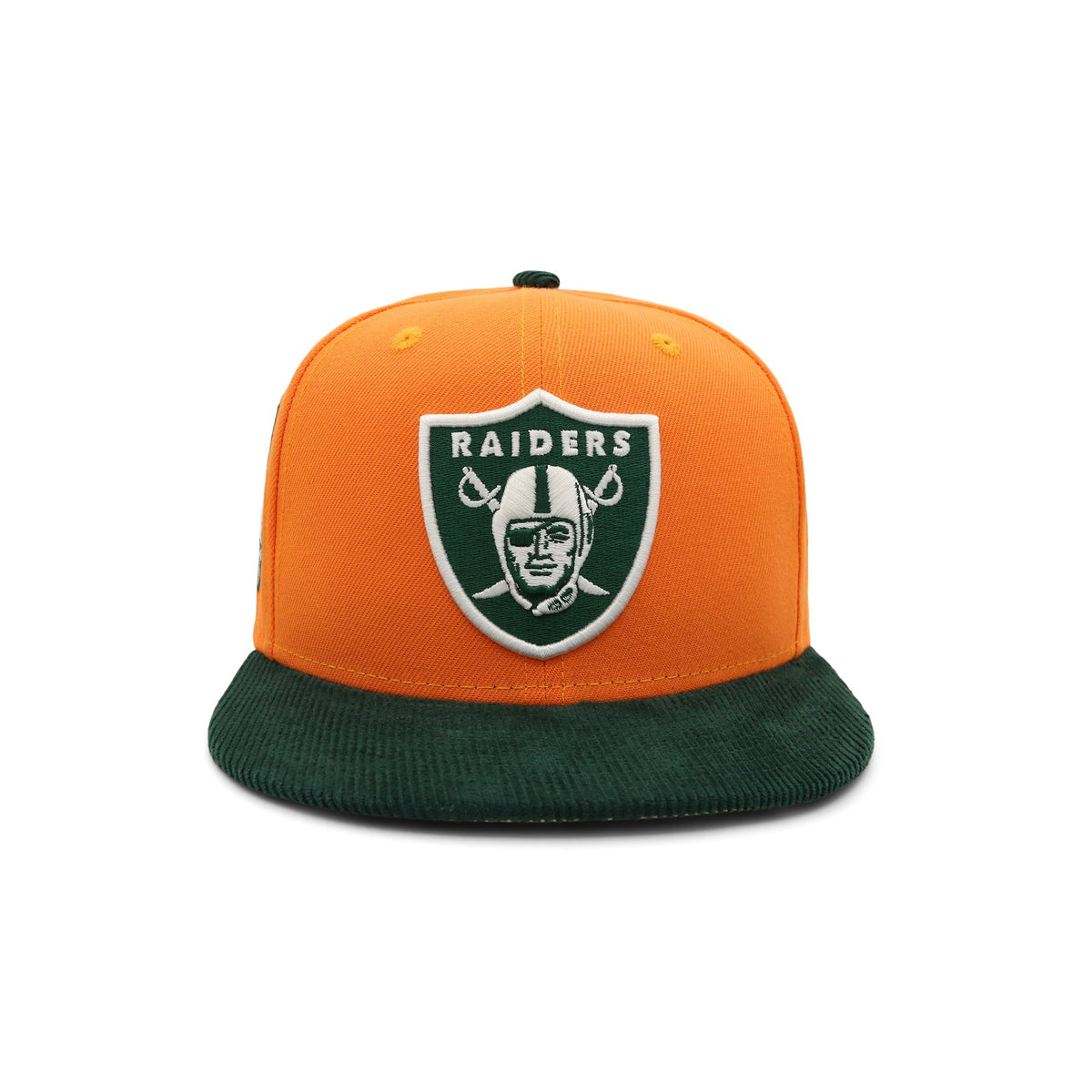 Gorra ajustada Las Vegas Raiders naranja forestal de pana 59FIFTY