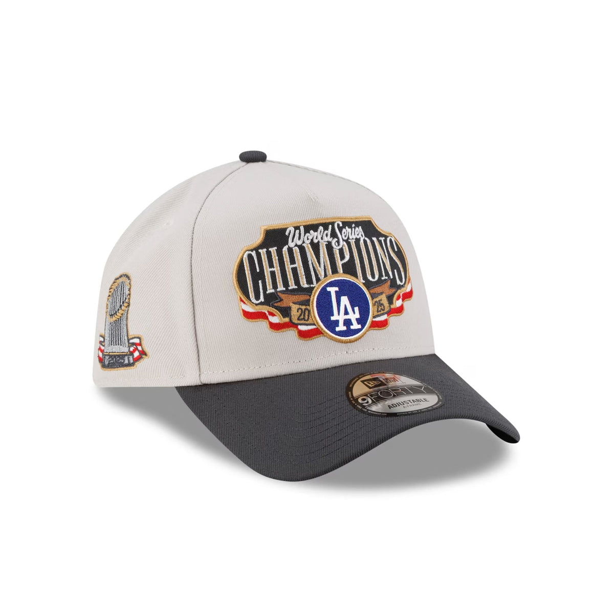 Los Angeles Dodgers 2025 World Series Champions Locker Room A-Frame 9FORTY Adjustable Hat