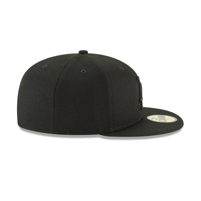 Los Angeles Dodgers Authentic Kollektion Schwarz auf Schwarz 59FIFTY Fitted Hut