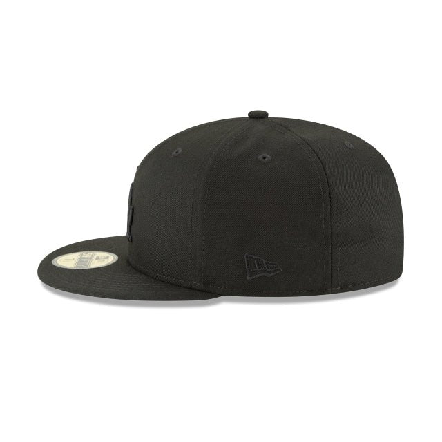 Los Angeles Dodgers Authentic Kollektion Schwarz auf Schwarz 59FIFTY Fitted Hut