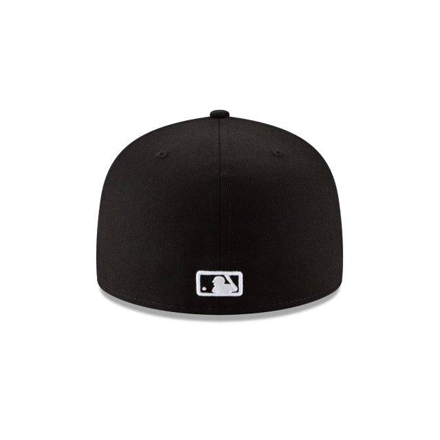 Los Angeles Dodgers Authentic Collection White Outline Black 59FIFTY Fitted Hat