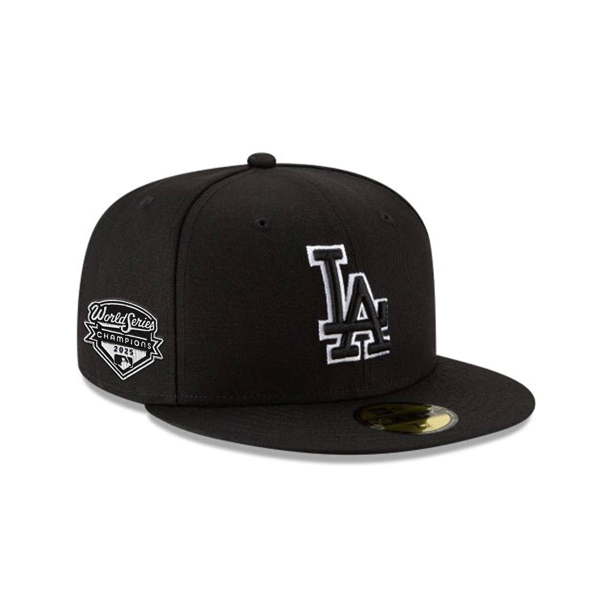 Los Angeles Dodgers Emblema Oficial BW Campeones de la Serie Mundial 2025 Contorno Blanco 59FIFTY