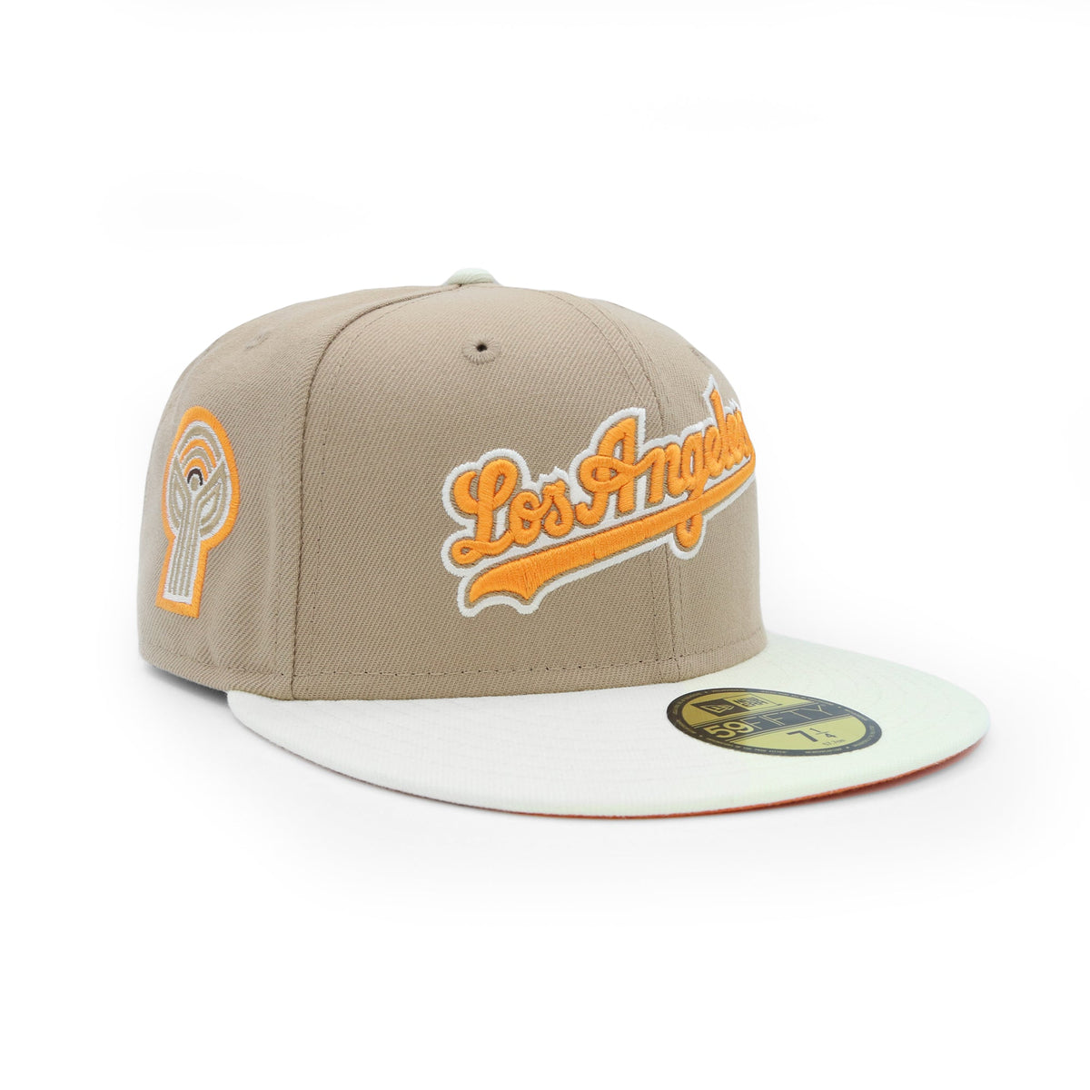 Gorra ajustada Los Angeles Dodgers Script Bicolor Caqui Naranja 59FIFTY