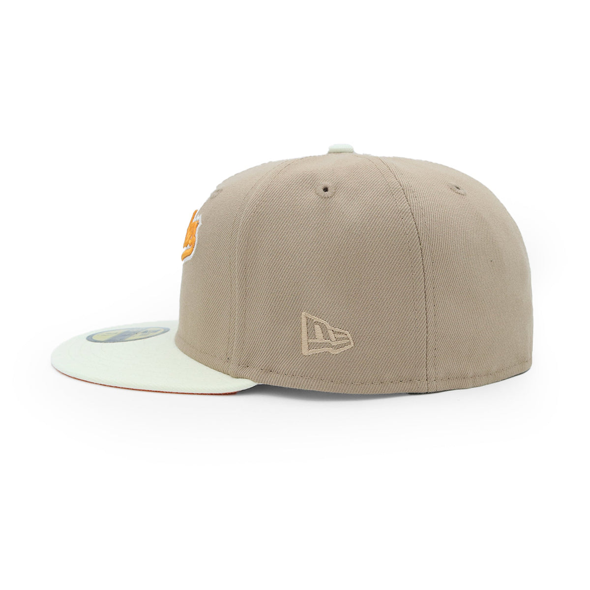 Gorra ajustada Los Angeles Dodgers Script Bicolor Caqui Naranja 59FIFTY