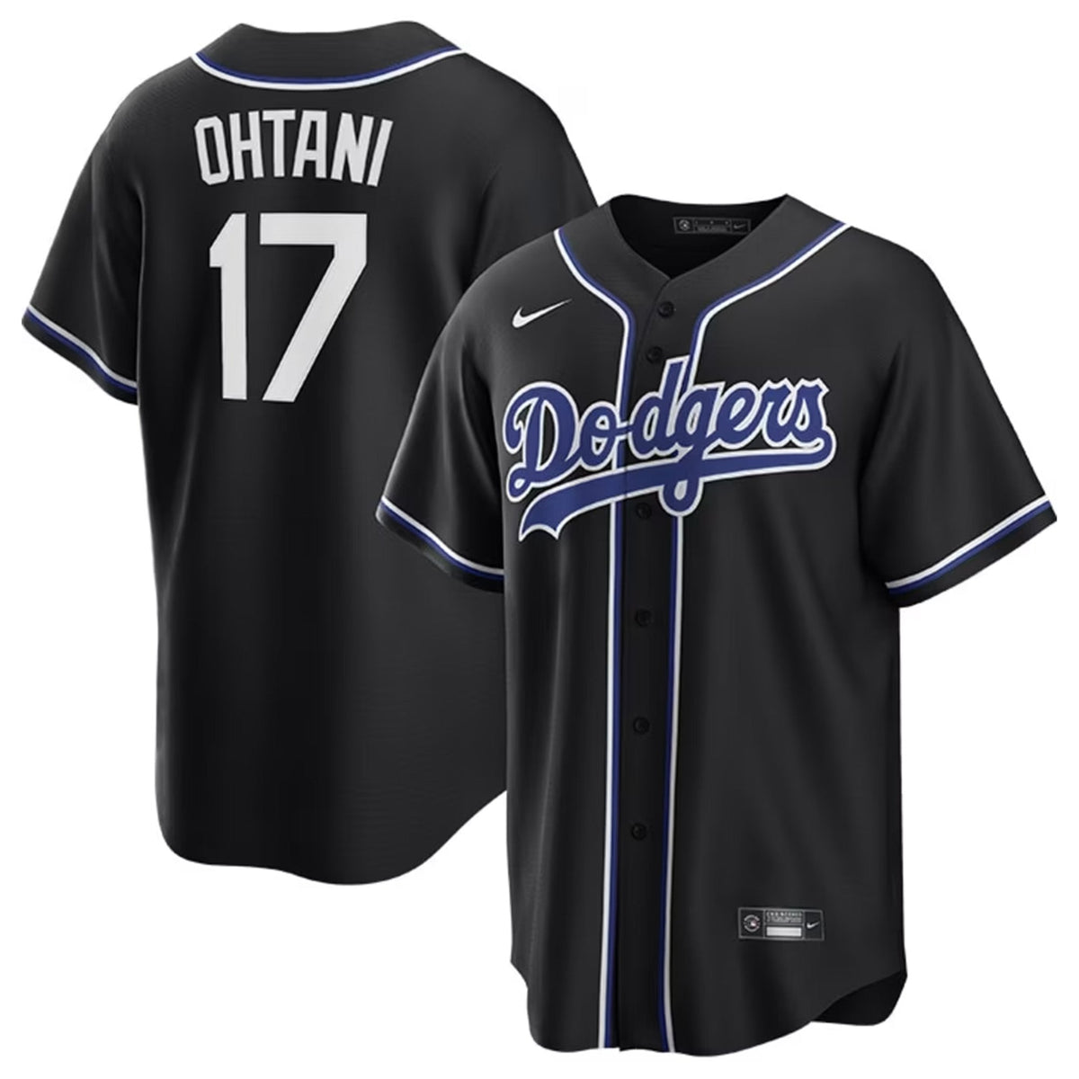 Camiseta réplica de local Los Angeles Dodgers Shohei Ohtani #17 "Lights Out" Negra