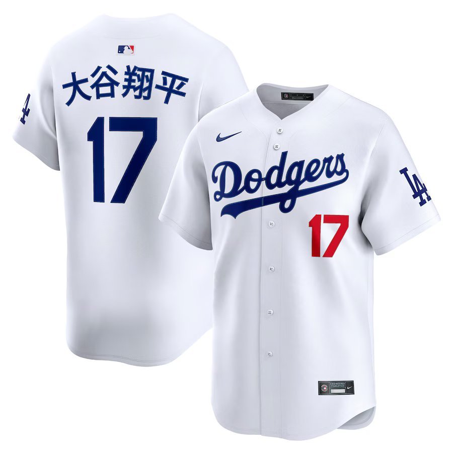 Los Angeles Dodgers Shohei Ohtani Kanji Blanco Jersey Limitado