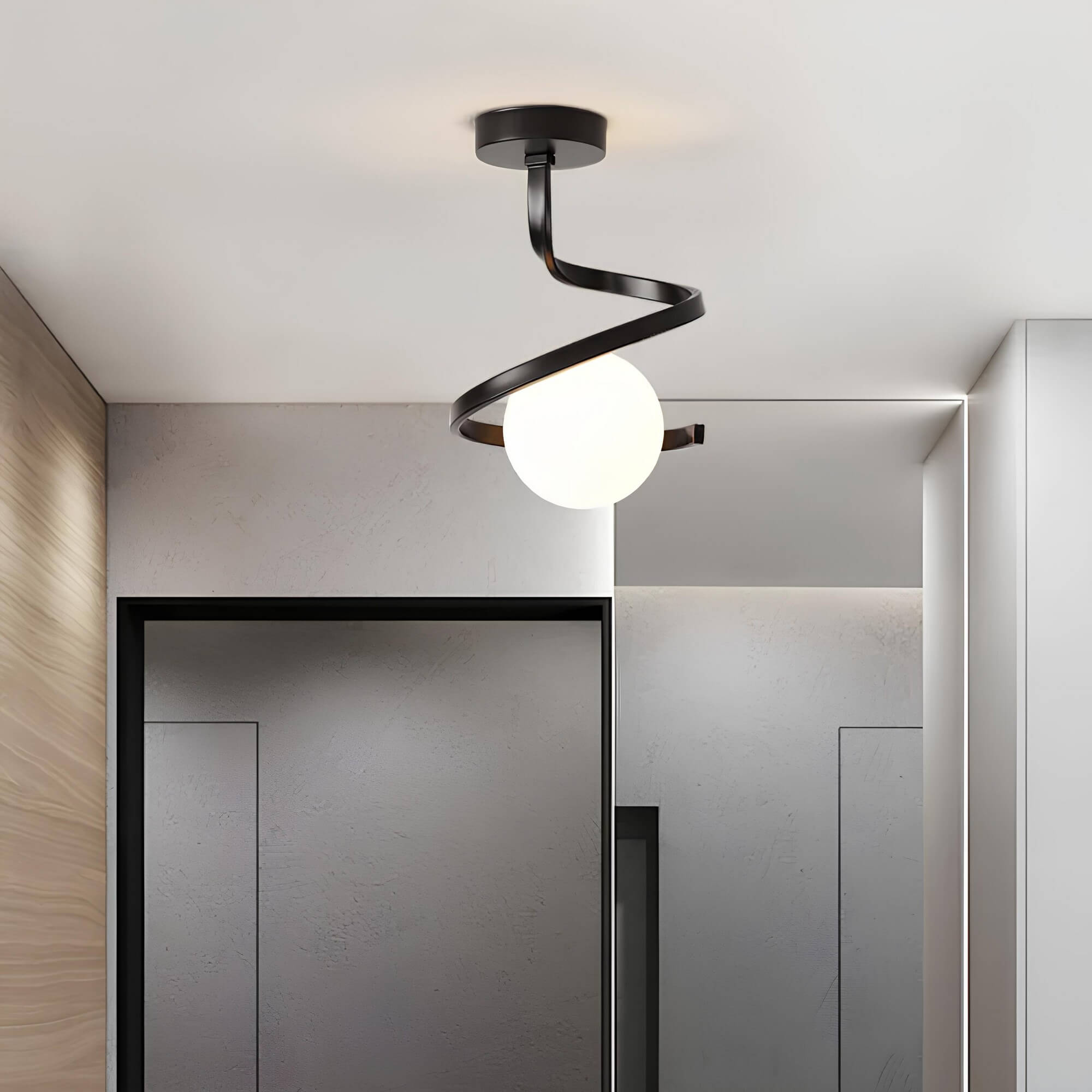 Plafoniera moderna in ottone e vetro a 1 luce