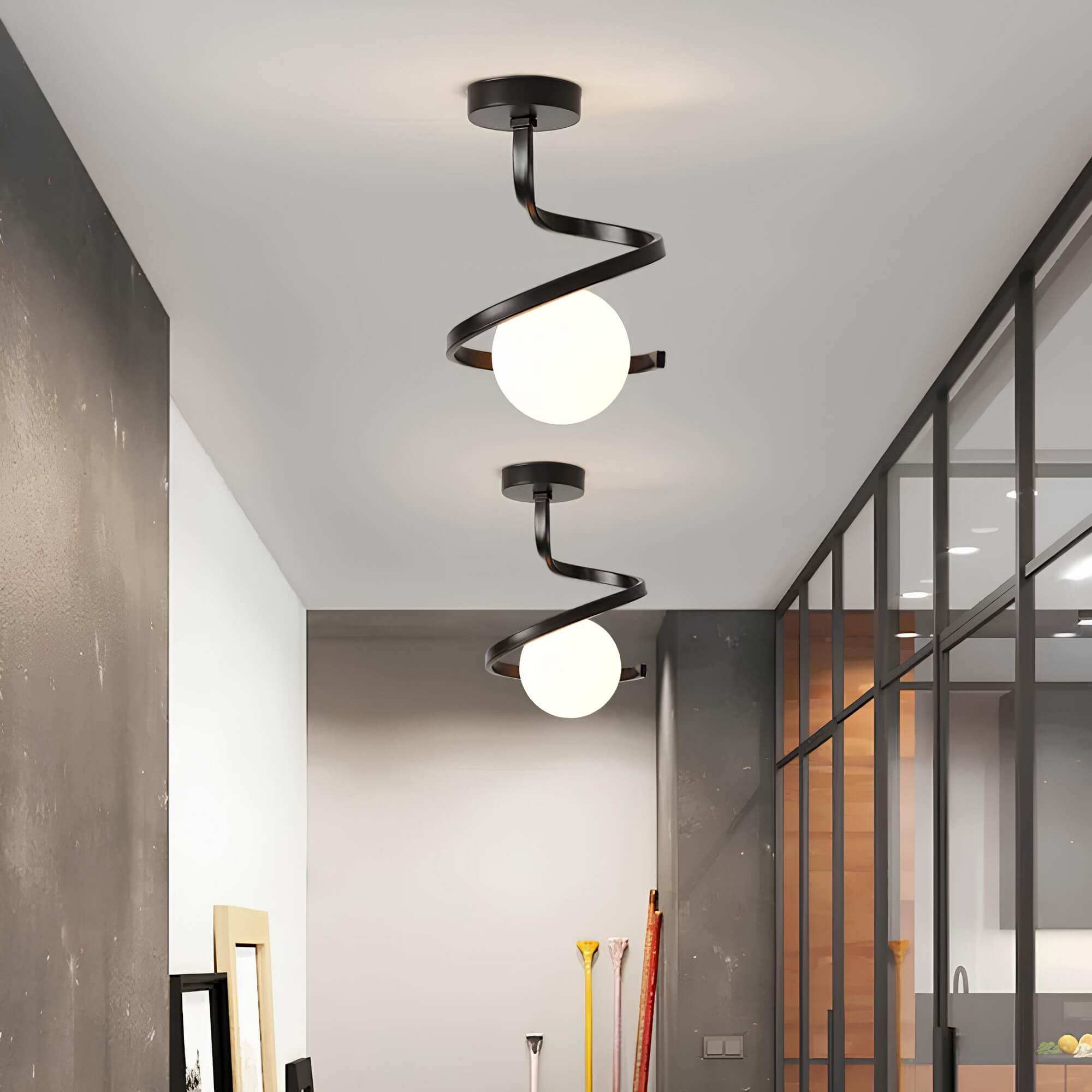 Plafoniera moderna in ottone e vetro a 1 luce