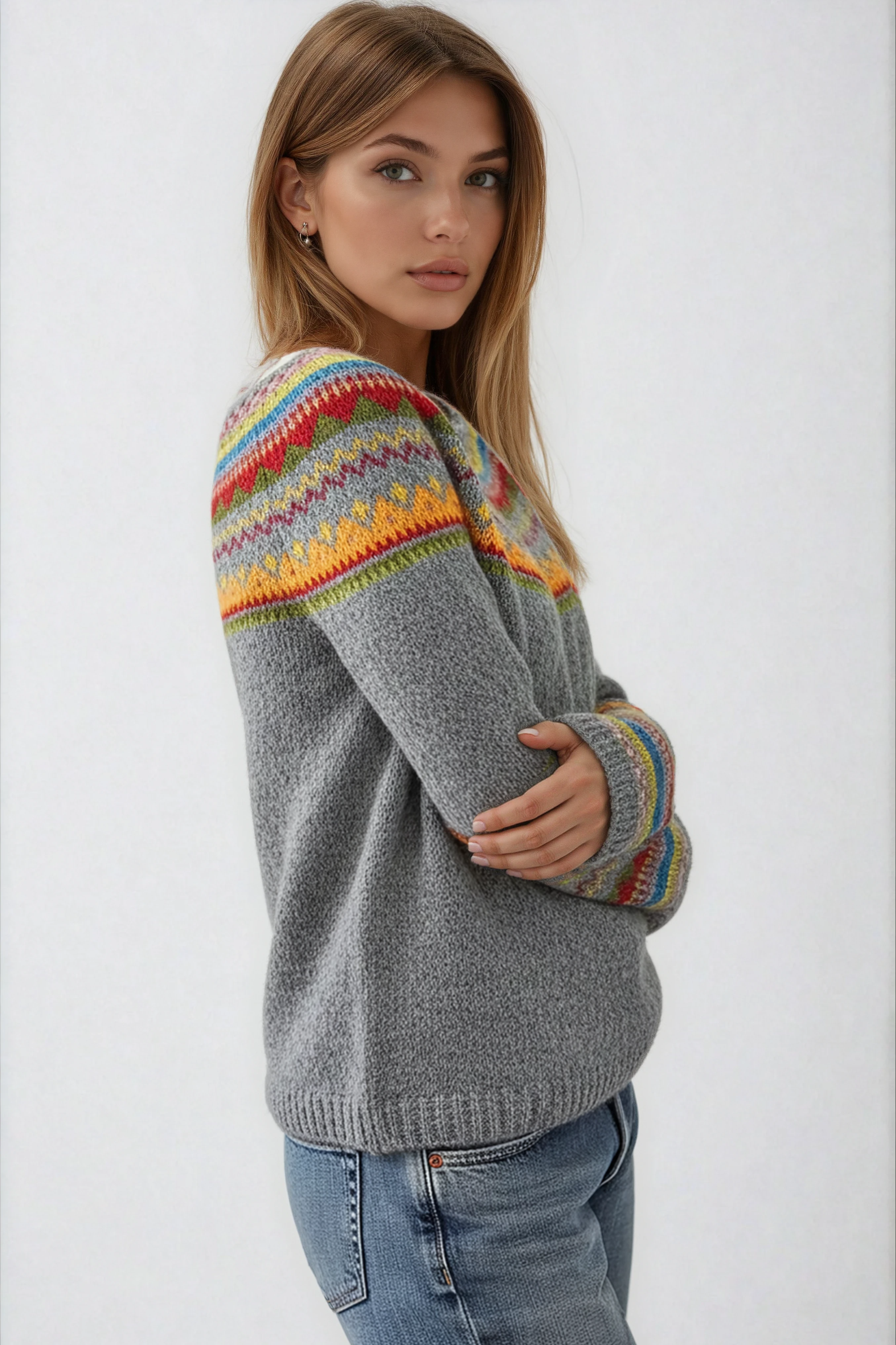 FAIR ISLE PATTERN JUMPER | COLOURFUL WINTER KNITWEAR