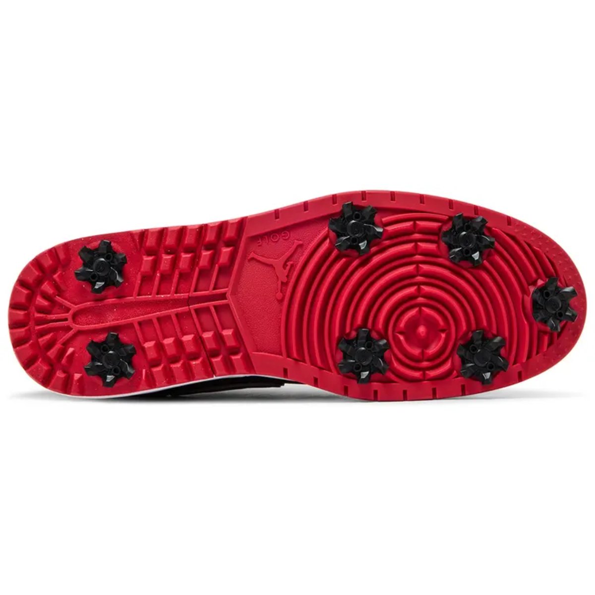 Jordan 1 Low Golf Spiked Bred Schwarz Patent