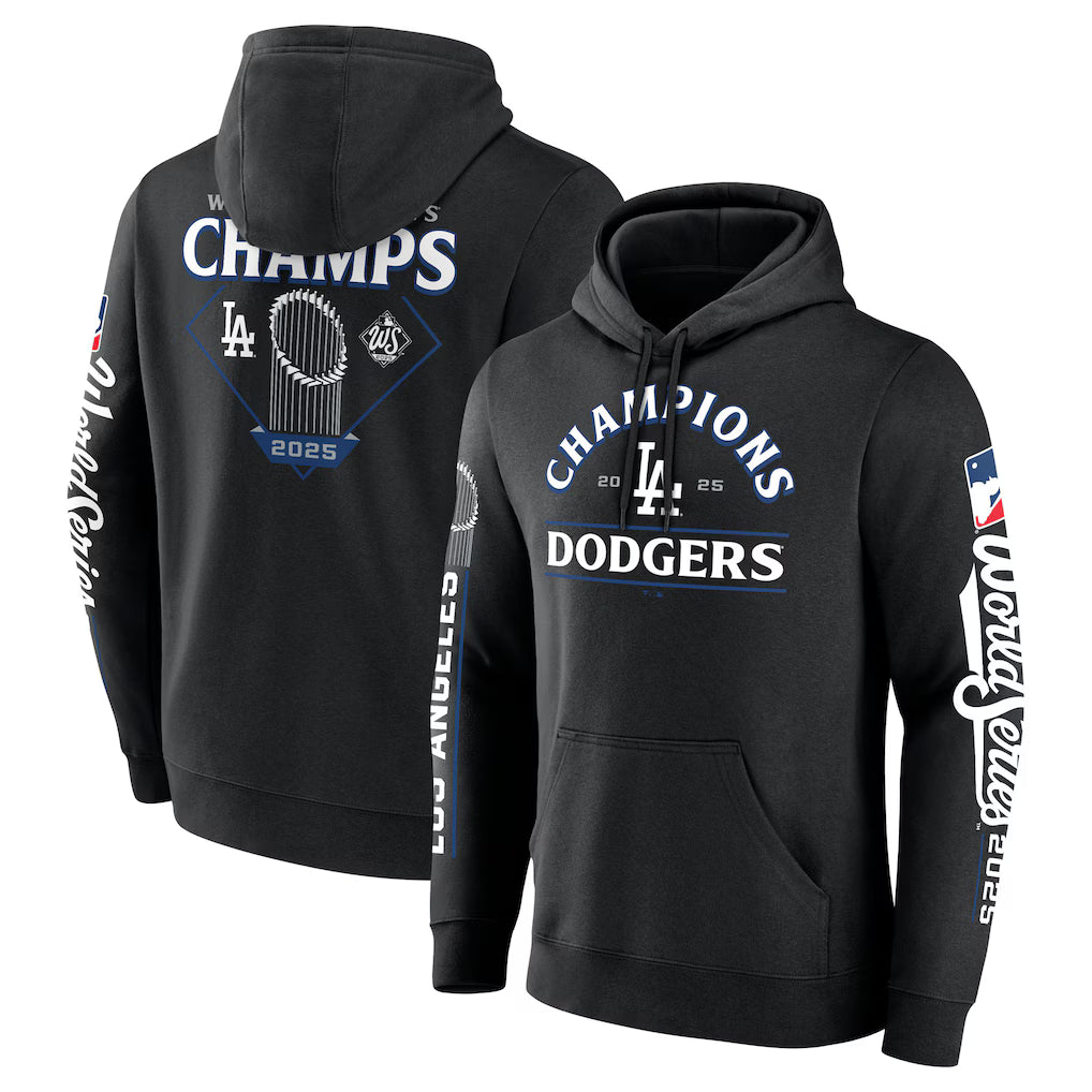 Sudadera con capucha Los Angeles Dodgers Campeones Serie Mundial 2025 Negra