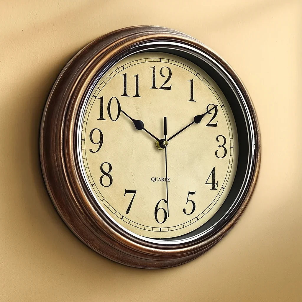 Frosetpro | Klassische Holz-Wanduhr – Leise & Zeitlose Eleganz