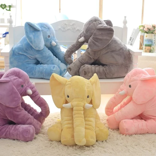 Plush Baby Elephant Cuddle Pillow Soft Huggable Nursery Toy