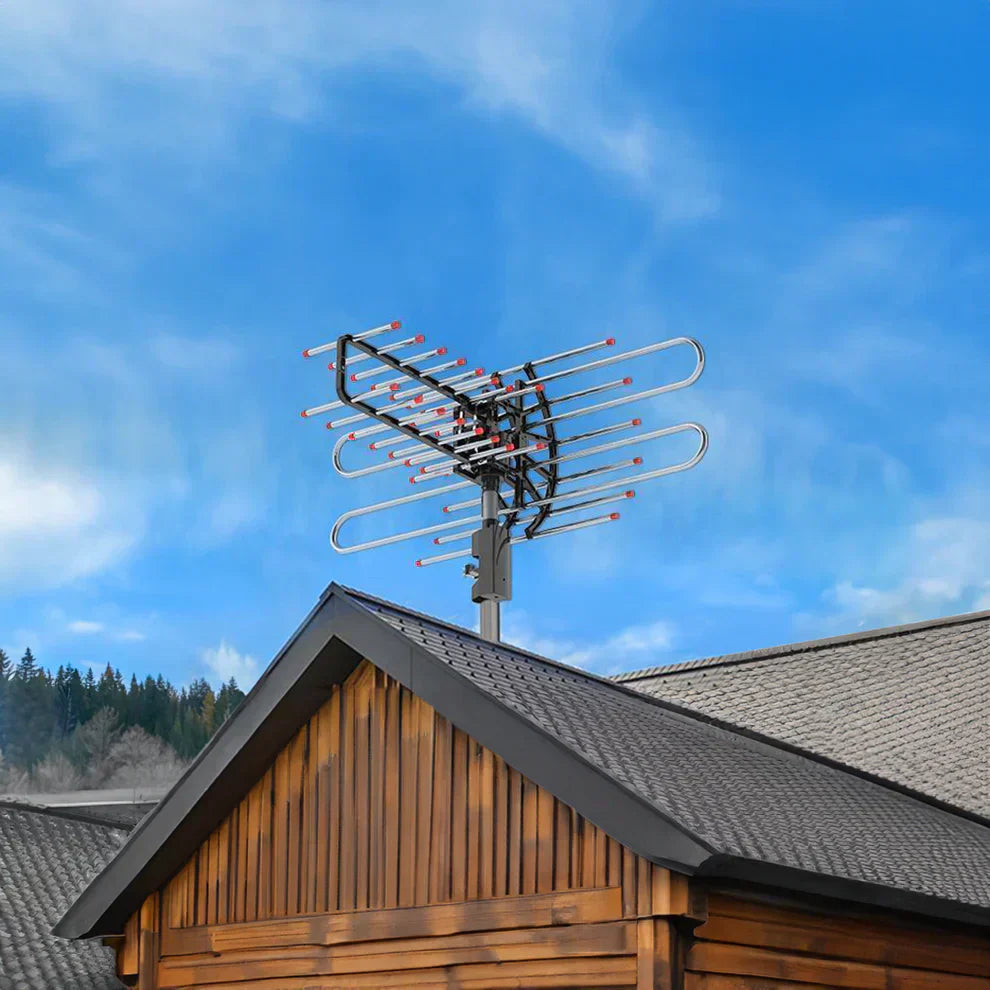 Outdoor-Fernsehantenne mit großer Reichweite über 500 Meilen mit UHF/VHF/FM-Radio
