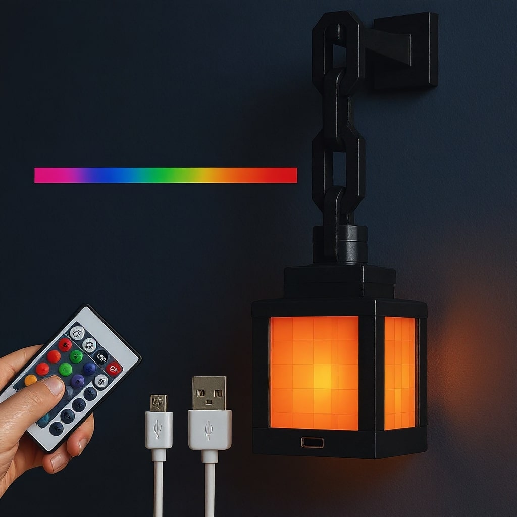 Wall Hanging Minecraft Lamp | Ambient Indoor Lighting