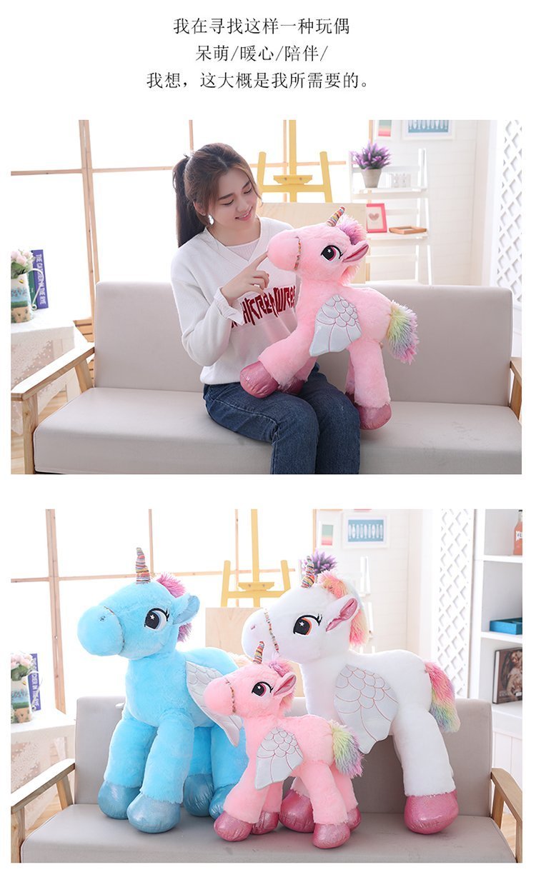 Enhjørning bløde legetøj kæmpe fyldt hest legetøj