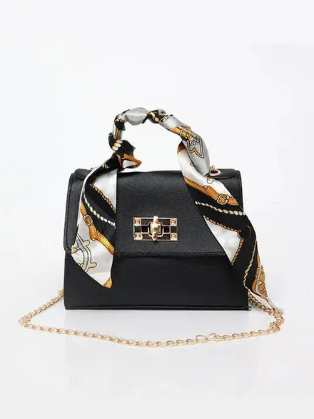 TOCCO DI ELEGANZA | BORSA A TRACOLLA STRUTTURATA CON MANICO A FOULARD