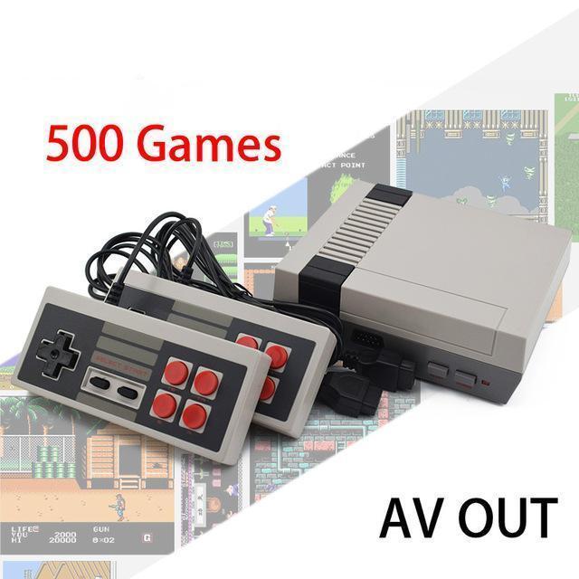 Retro mini TV-spilkonsol med indbyggede 620/600/500 klassiske spil + dobbelt gamepad kontrol HDMI/AV 8-bit retro videospilkonsol