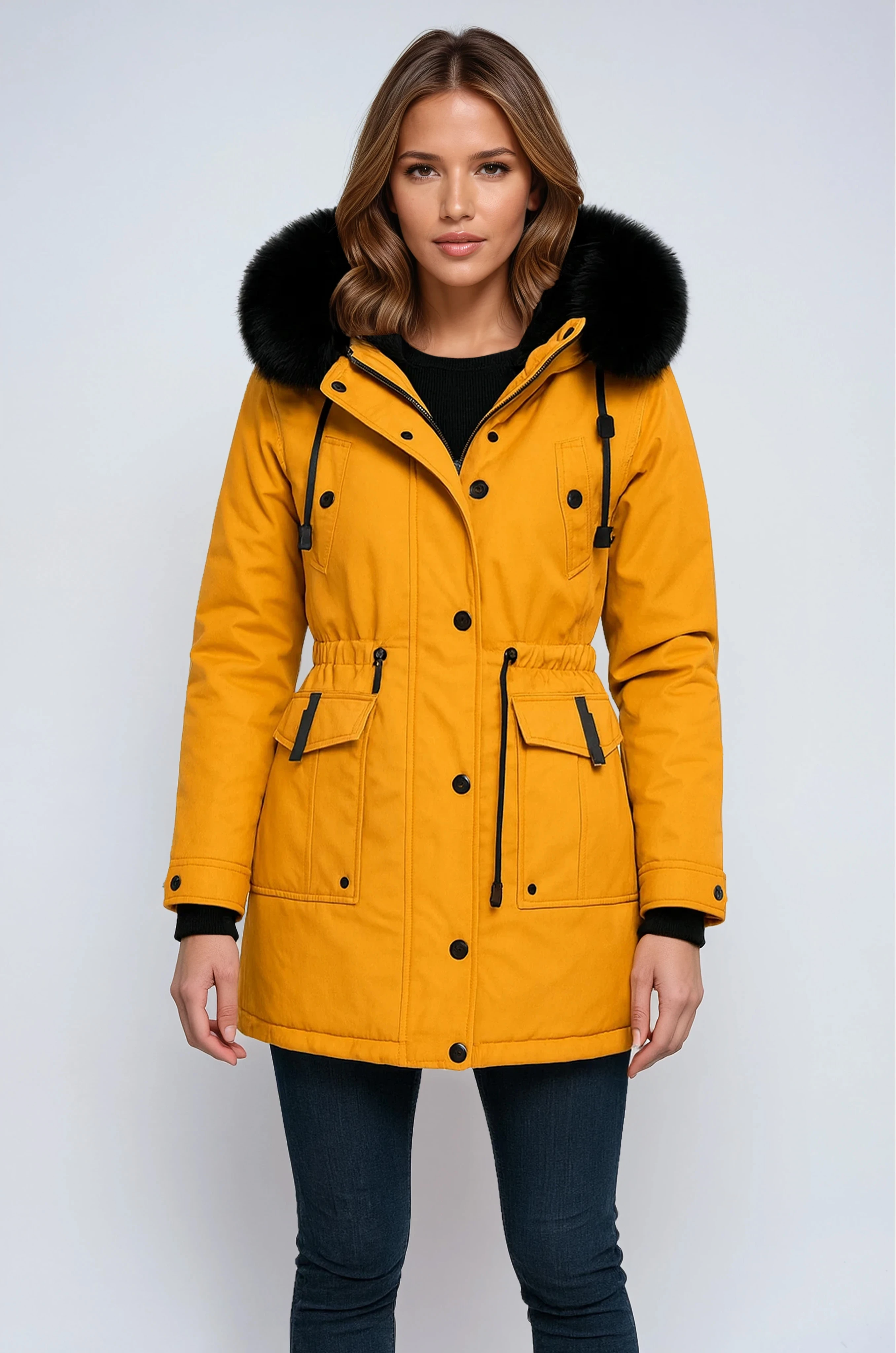 WOMEN’S PARKA COAT | WINTER JACKET WITH FUR HOOD