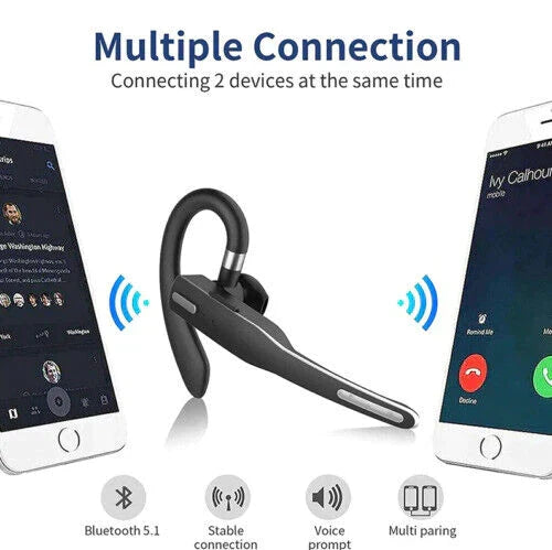 Trucker Dual Mic Kabelloses Bluetooth 5.1 Geräuschunterdrückendes Headset/Ohrhörer