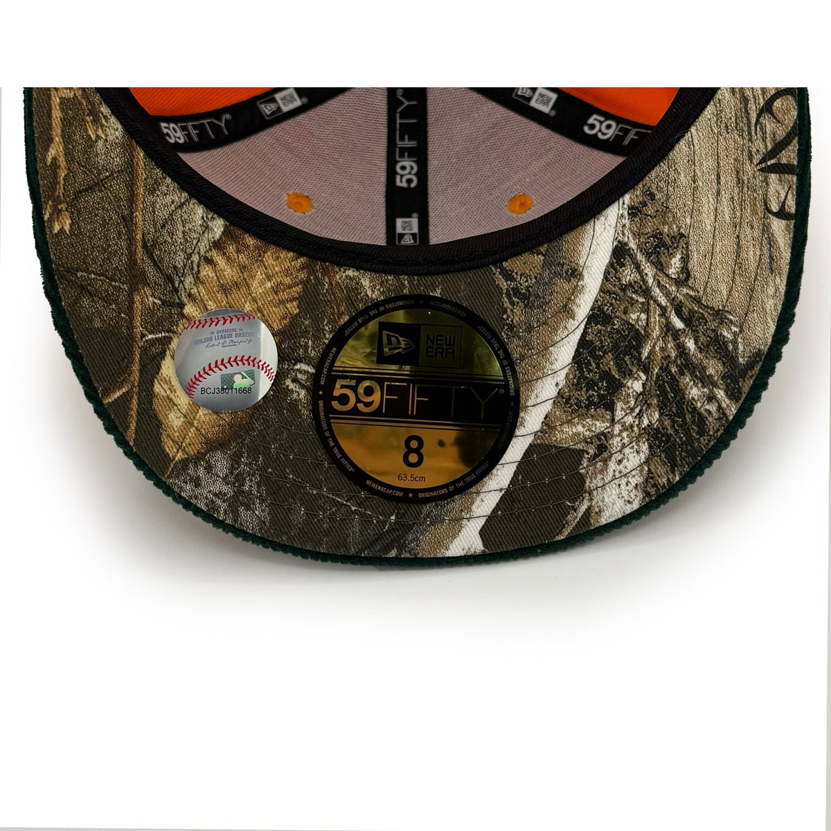 Gorra ajustada San Francisco Giants naranja y forestal de pana REALTREE® 59FIFTY