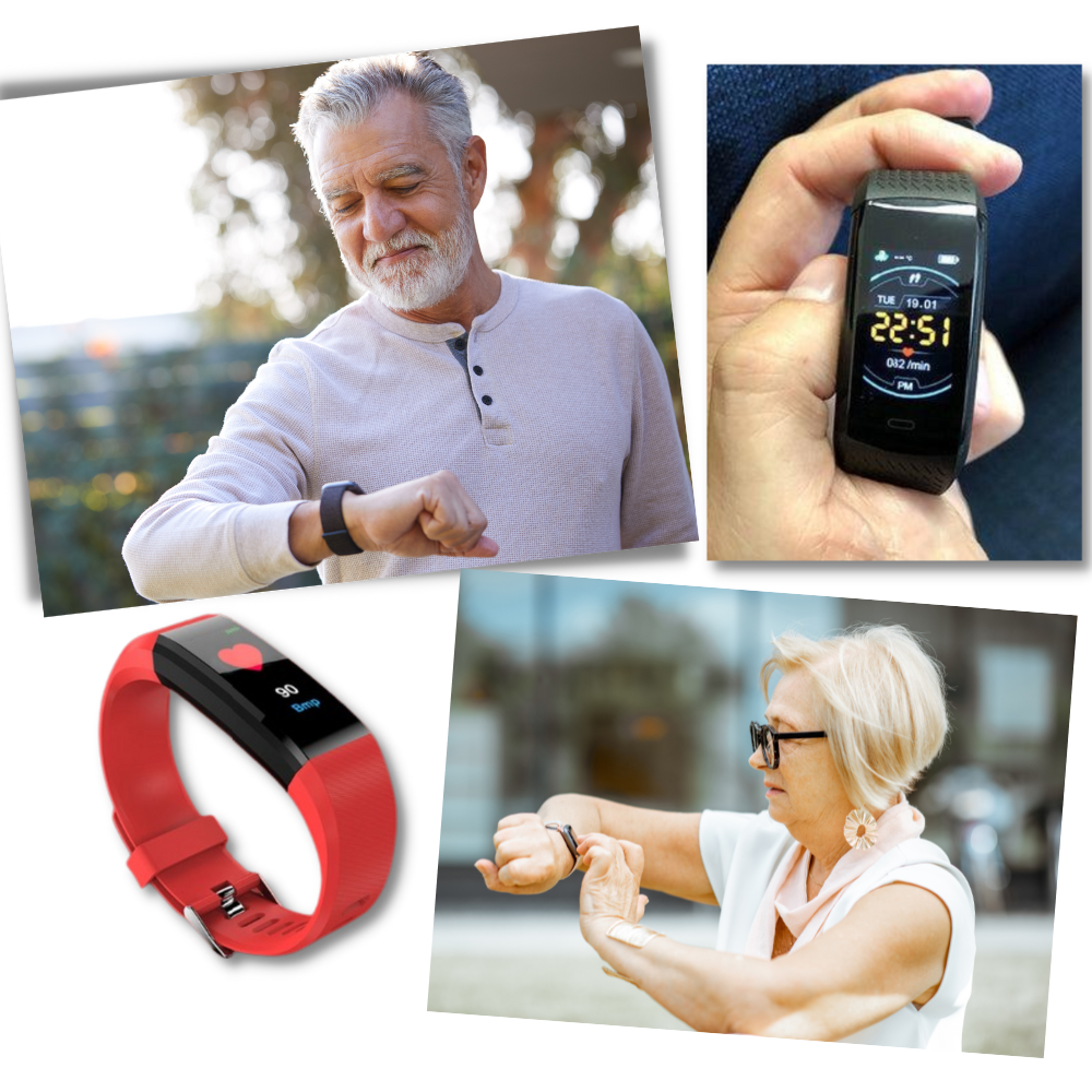 Smartwatch Fitness Tracker for Seniors with Health Monitoring