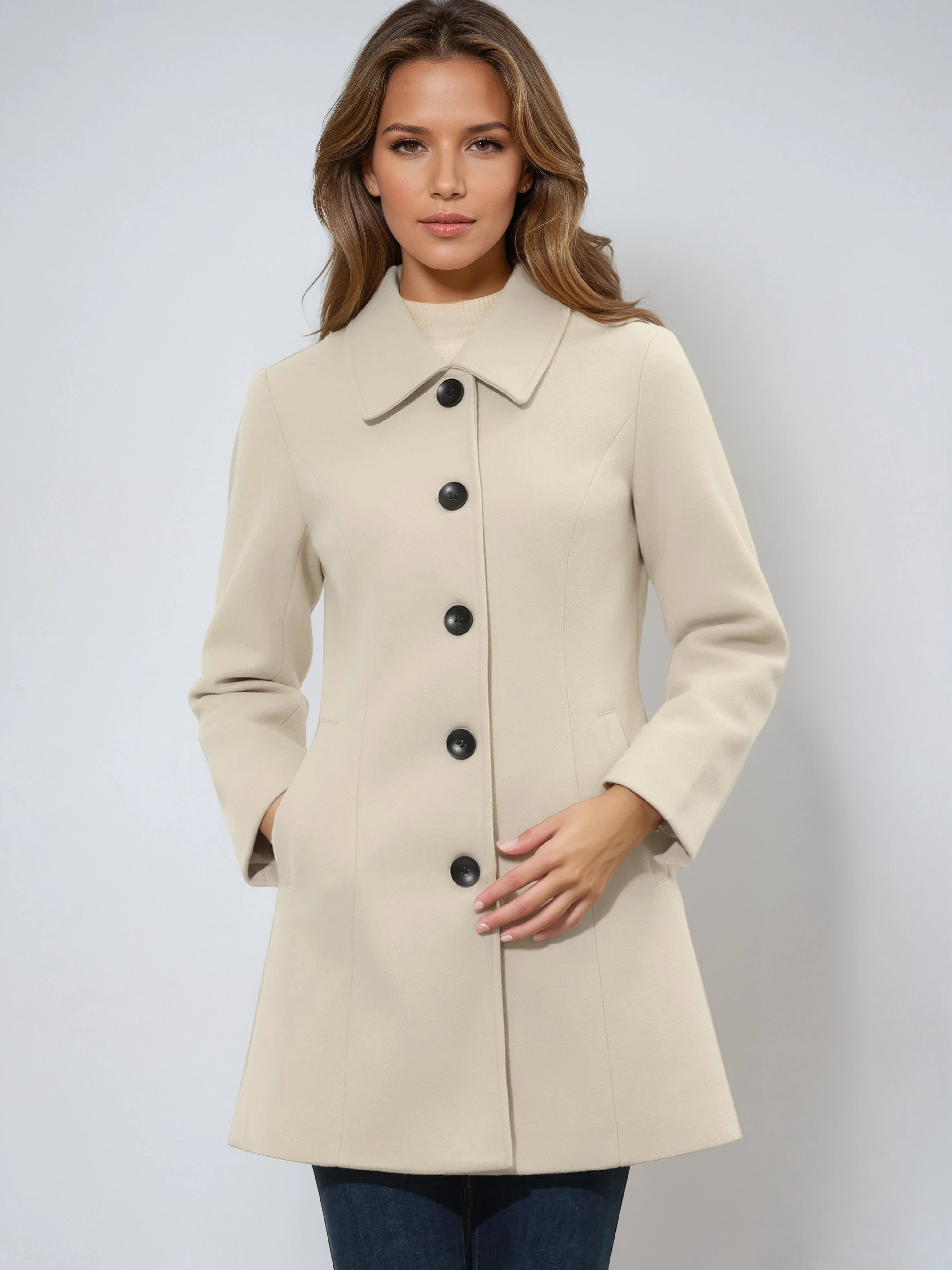 ENKELTKNAPPET VINTER TRENCHCOAT