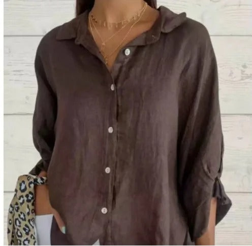 Daniela | Camisa casual de algodón y lino