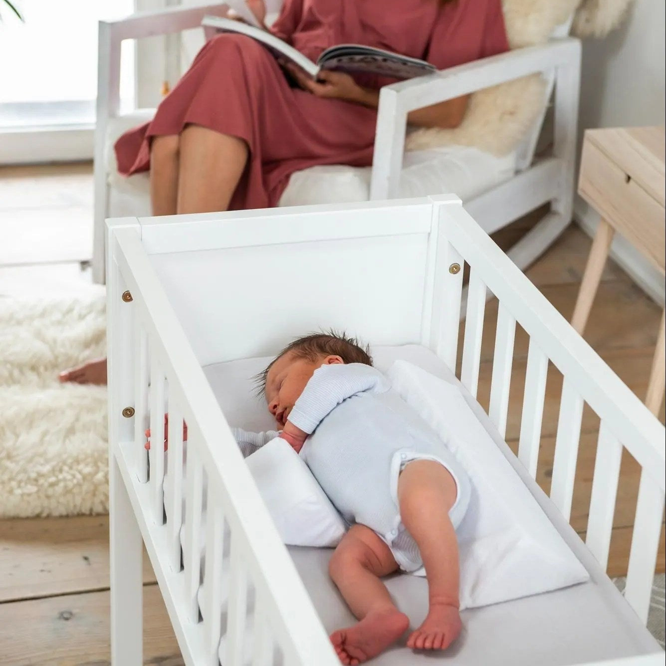 Baby Pillow Side Sleep Positioner Adjustable Anti Roll Wedge for Crib