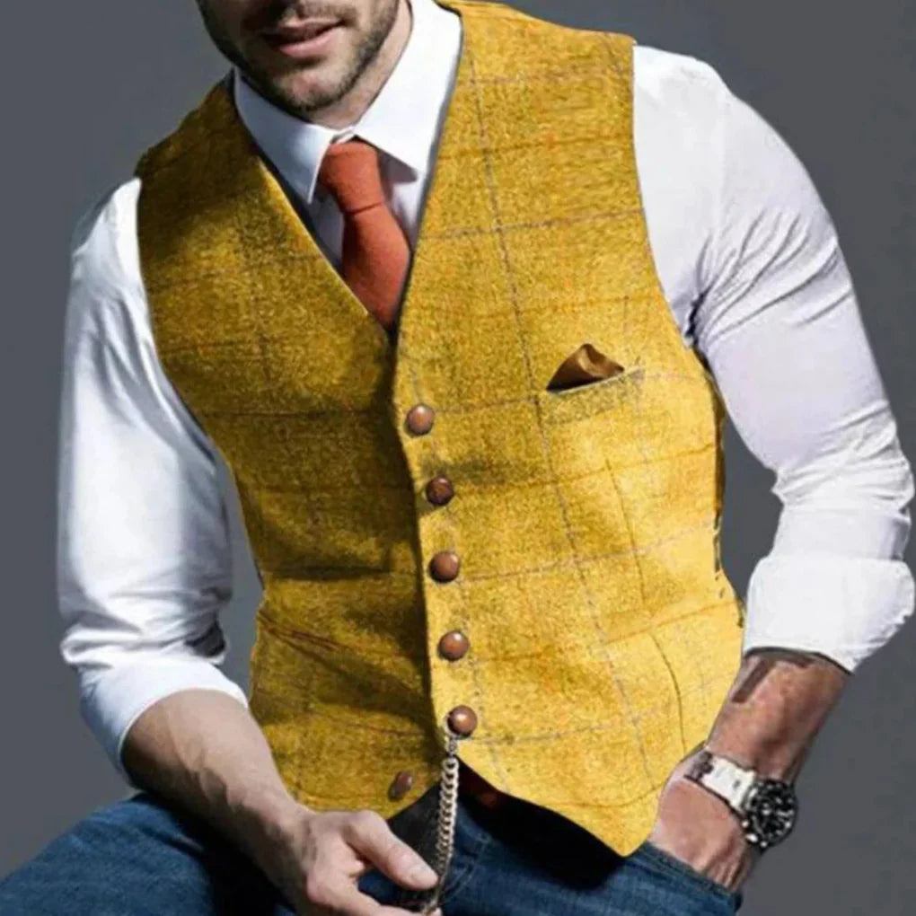 Herre vintage vest – tidløst arv med lagdelt stil