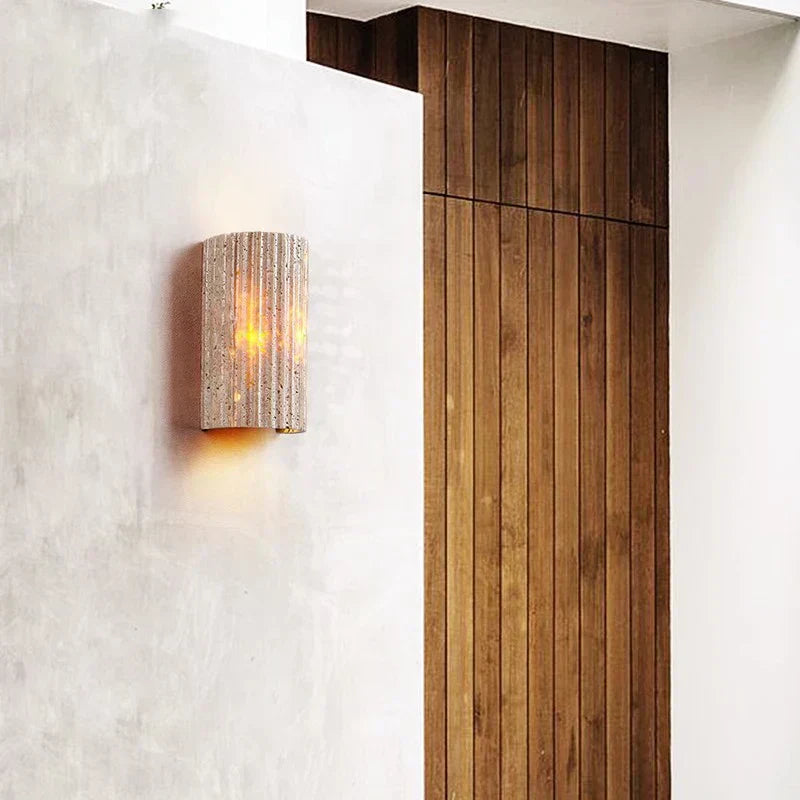 Lampada da Parete in Pietra Naturale con Illuminazione LED Interna