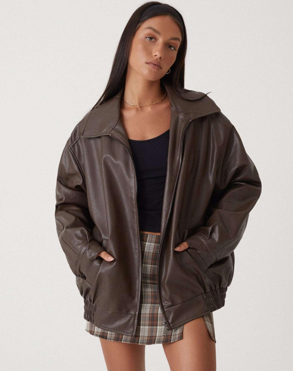 Puili | Chaqueta de cuero holgada