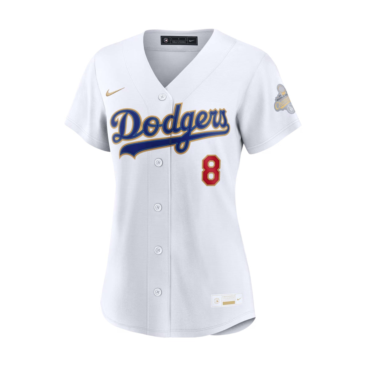 Camiseta de estadio blanca para mujer Los Angeles Dodgers Enrique Hernández Colección Oro 2026