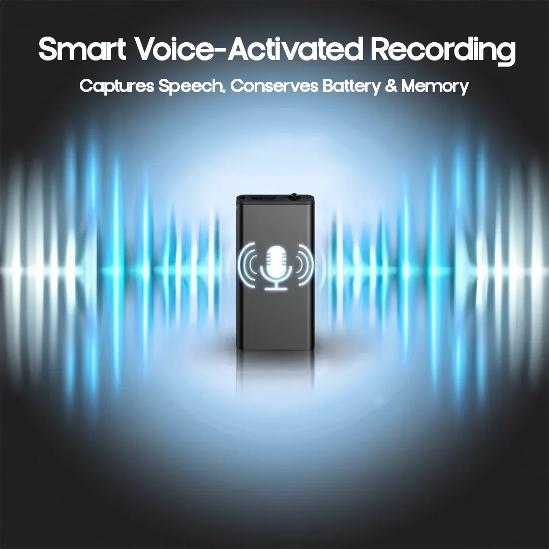 Grabadora de voz ultra compacta LumenWhisp activada por voz